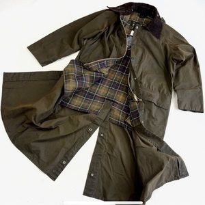 Unisex Barbour Classic Burghley Waxed Long Riding Coat Size S / 38